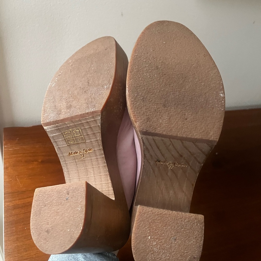 Free People Rose Suki Leather Platform Clog Mules 37 - Picture 7 of 7